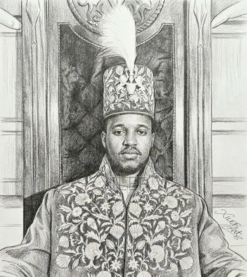 Omukama Oyo Kabamba Iguru's Pencil Art Portrait — Let's Draw Yours Too