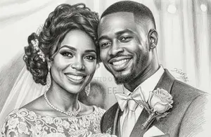 Wedding Pencil Art Portraits in Uganda – Order Before the Big Day