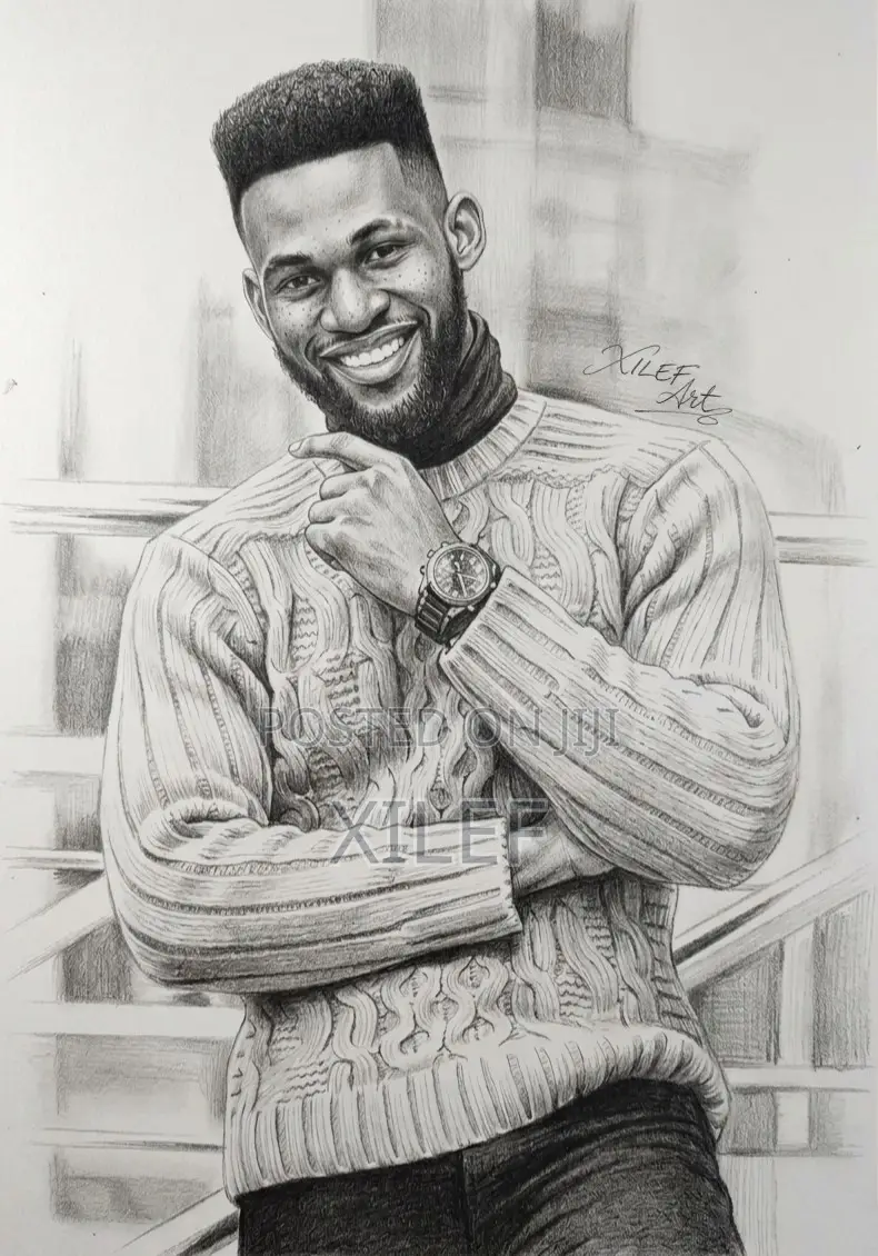 Valentine's Day Gift Idea for Lovers — Pencil Art Portrait for Him/Her