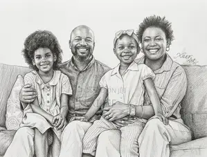 Pencil Art Portrait — To Capture Your Whole Family, Everyone Together