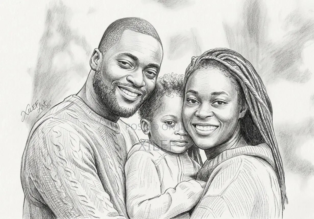 Family Pencil Art, a Legacy on Your Wall — Let's Draw You All
