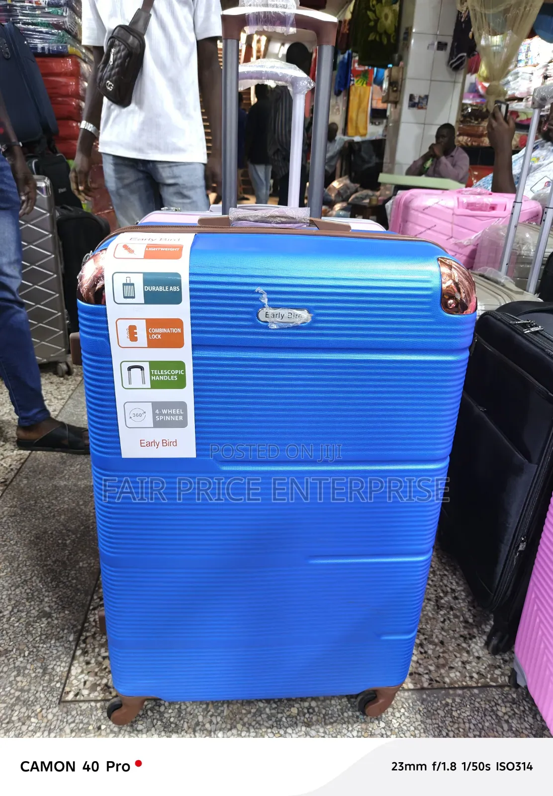 Plastic Suitcase. Medium Size. Blue Color