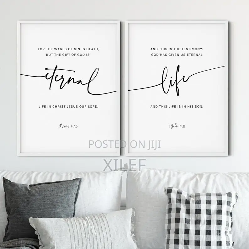 2-Piece Split Bible Verse Panel | Christian Art | Duo Set