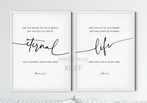 2-Piece Split Bible Verse Panel | Christian Art | Duo Set