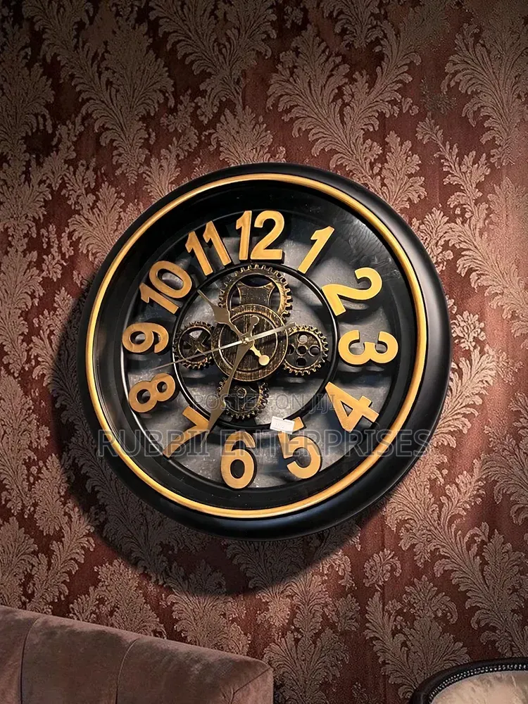 Decorative Gold and Black Wall Clock