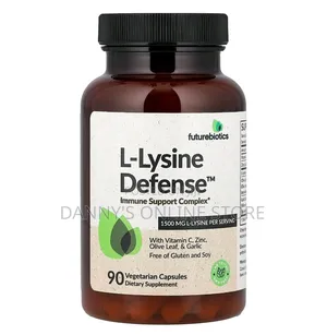 L-Lysine 1500mg, With Vit C, Zinc, Olive Leaf and Garlic, 90 Capsules