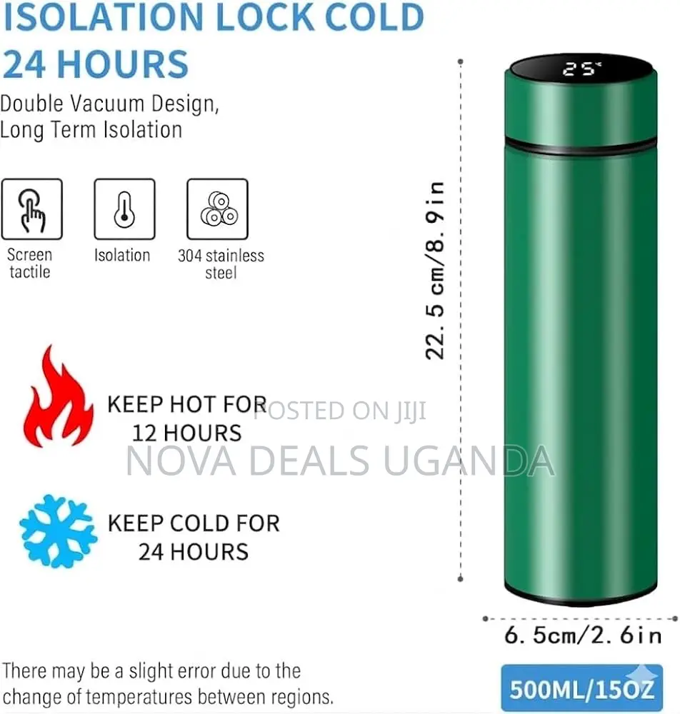 Smart Water Bottle, Stainless Steel Vacuum Flask With Smart LCD Touch