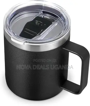 14oz Insulated Stainless Steel Coffee Mug Leakproof Lid With Handle,