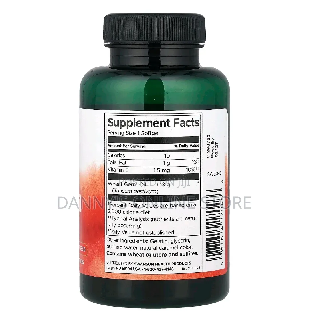 Wheat Germ Oil, Cold Pressed, 1130mg, 60 Softgels