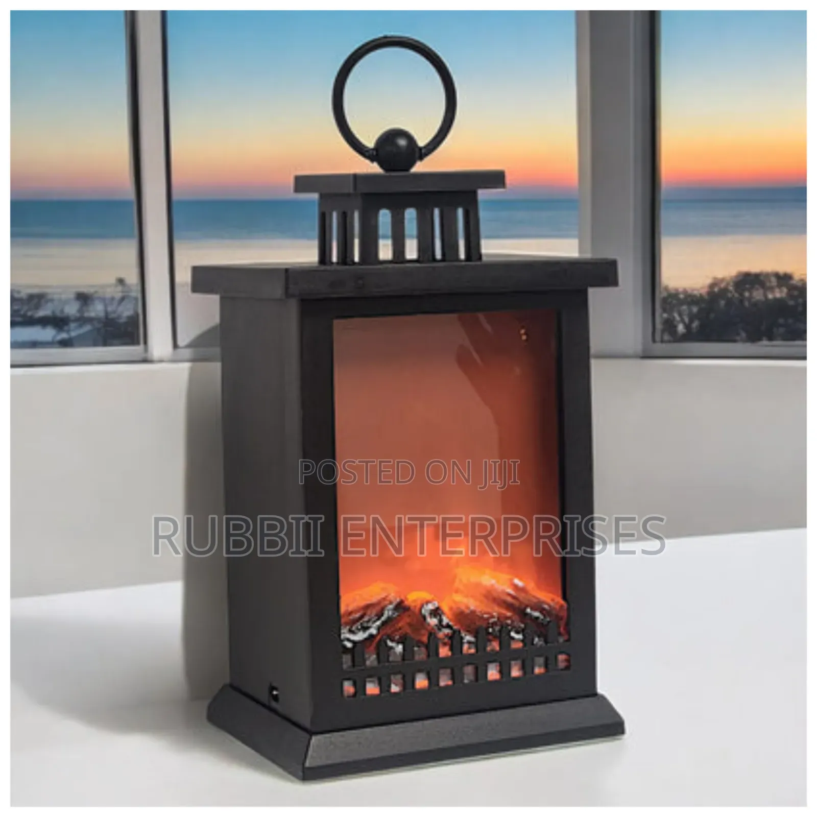 Led Fireplace Lantern ~ Rectangular