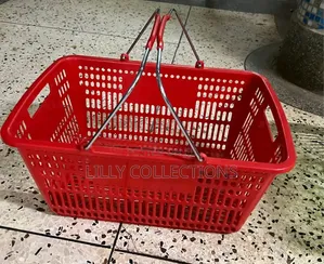 Plastic Metallic Handle Shopping Baskets