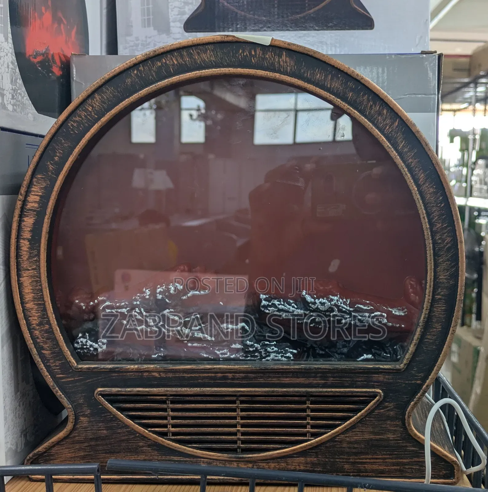 Led Fireplace Lantern- Round
