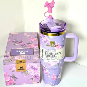 1.18 L Stanley Quencher H2.0 Tumbler With Flora Design - Purple,