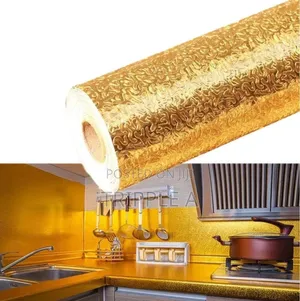 Gold Textured Self Adhesive Aluminum Foil Wallpaper