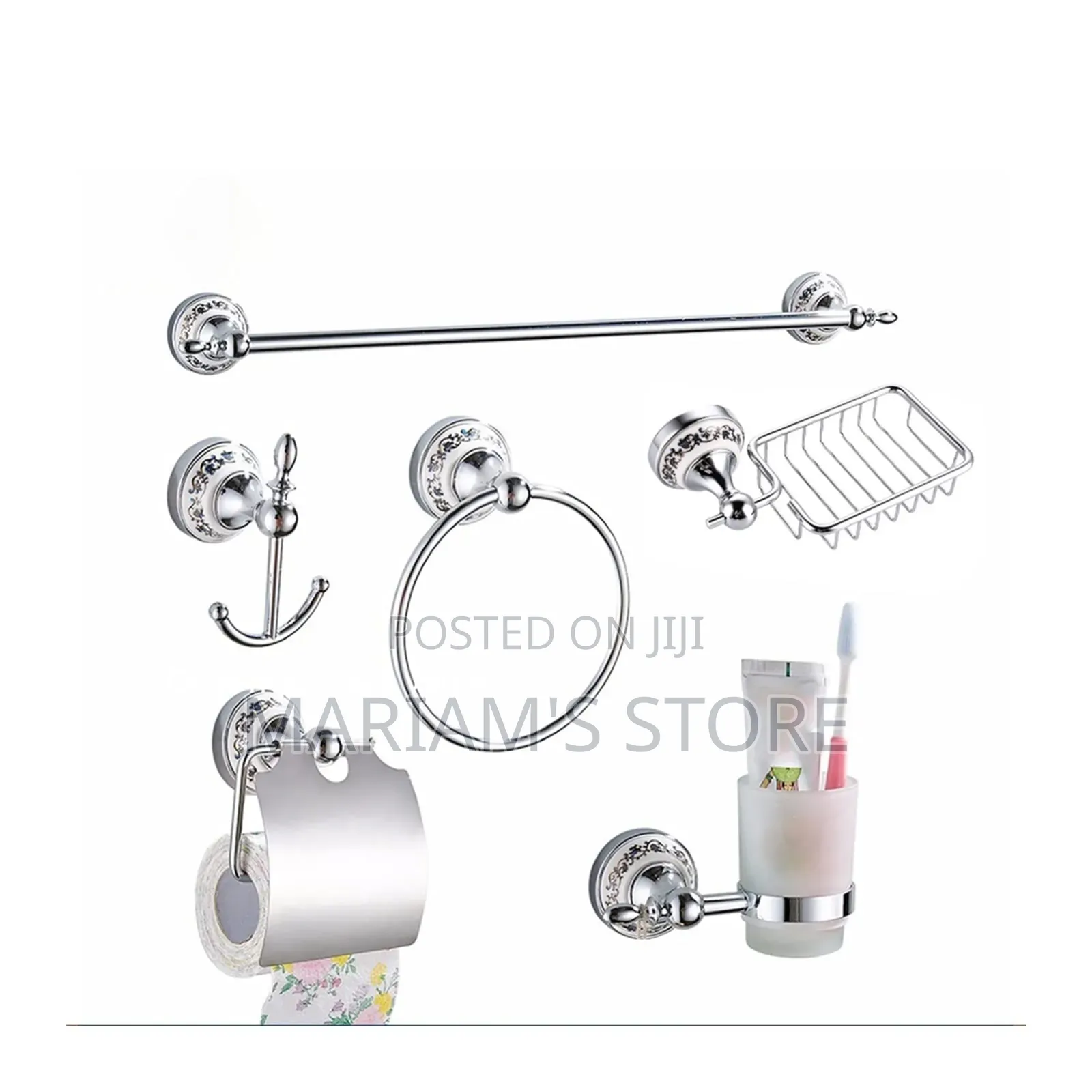 8 Piece Bathroom Hardware Set With a Polished Chrome Finish