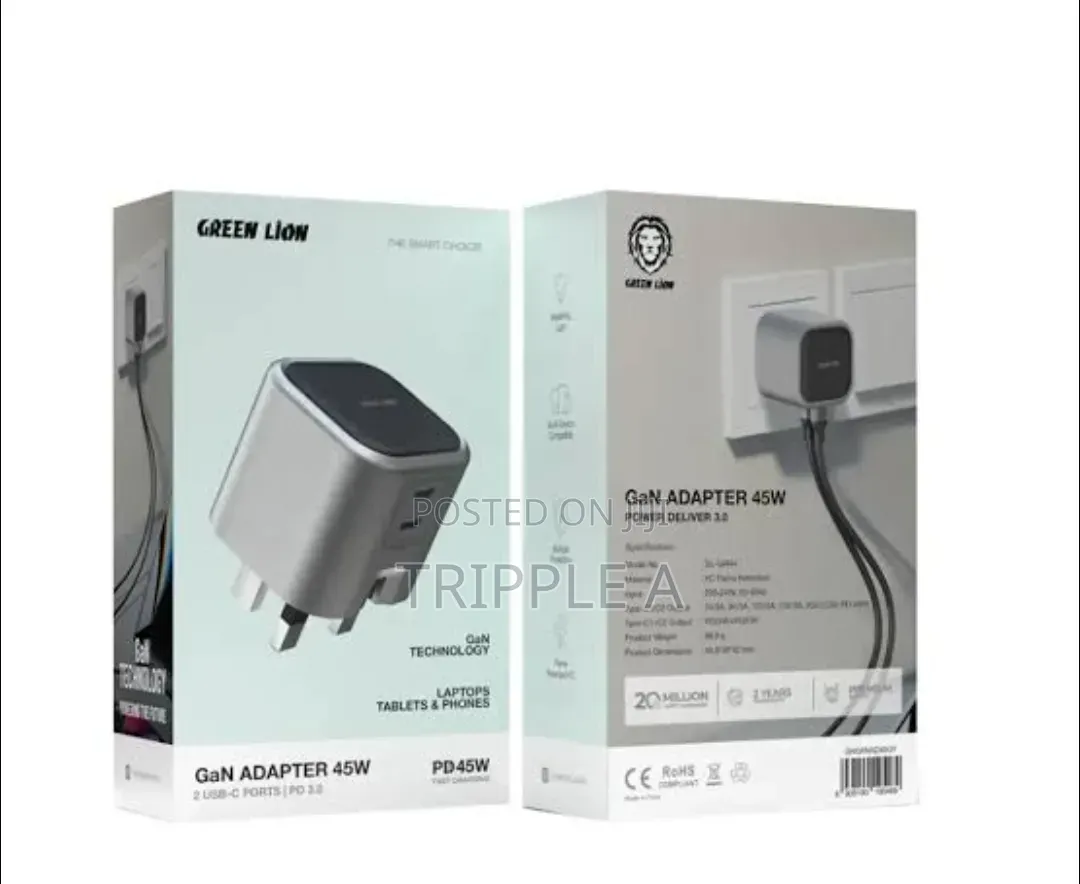 Green Lion Gan Adapter 45w Pd