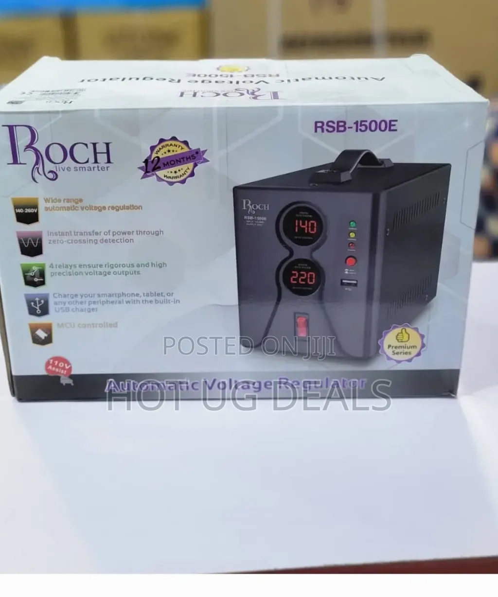 Roch RSB-1500e Automatic Voltage Regulator 1500w - Black