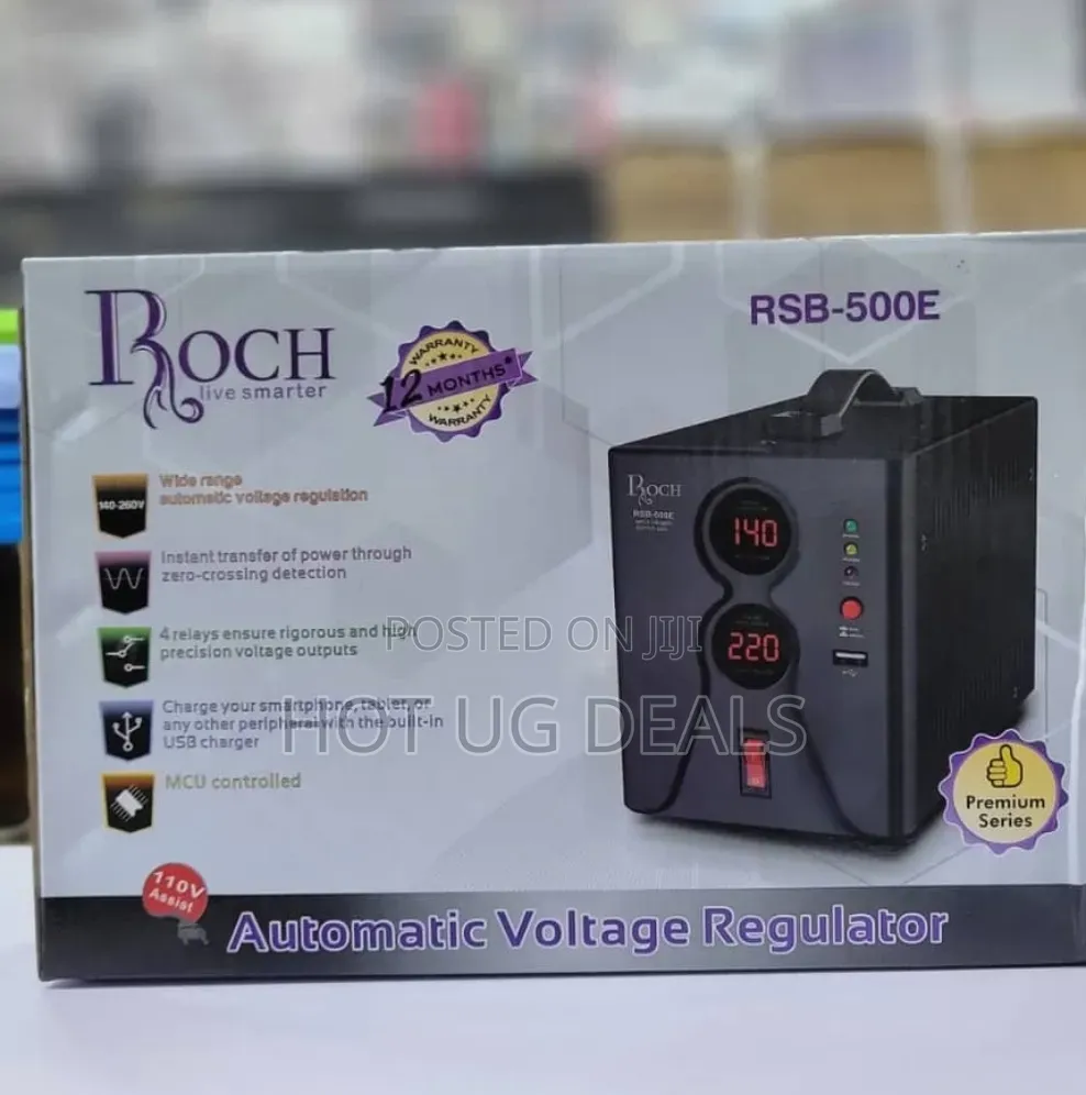 Roch Rsb-500e Automatic Voltage Regulator 500w - Black