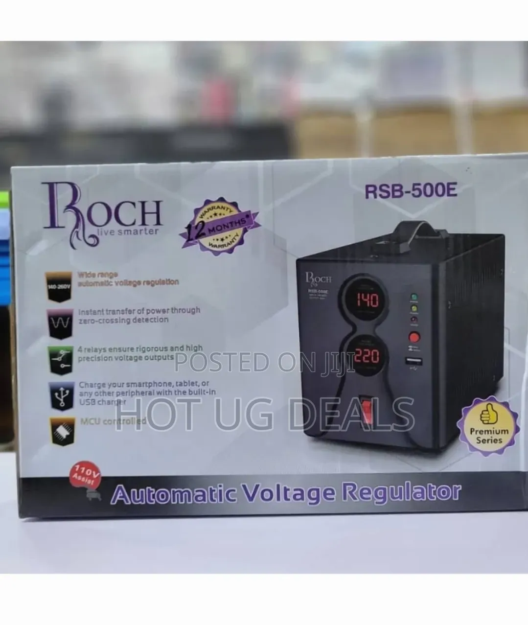 Roch Rsb-500e Automatic Voltage Regulator 500w - Black