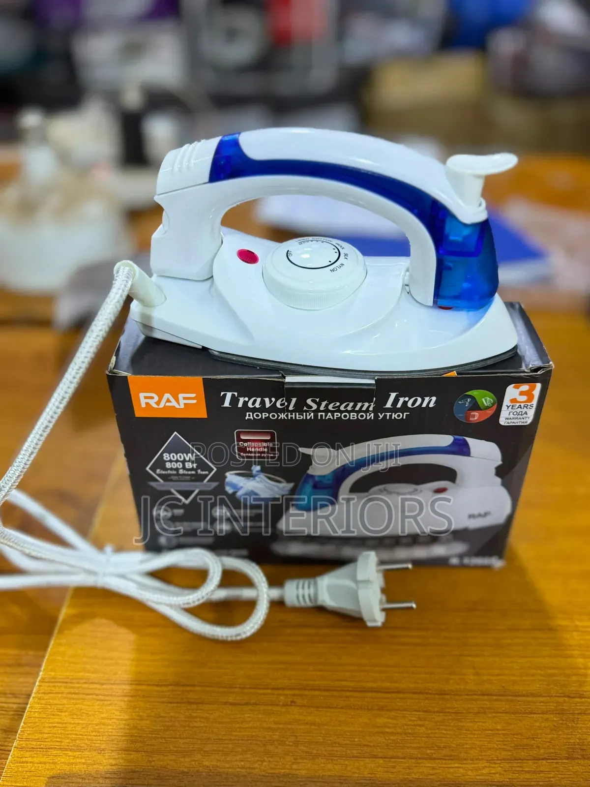 Raf Travel Steam Iron 800w Collapsible Handle