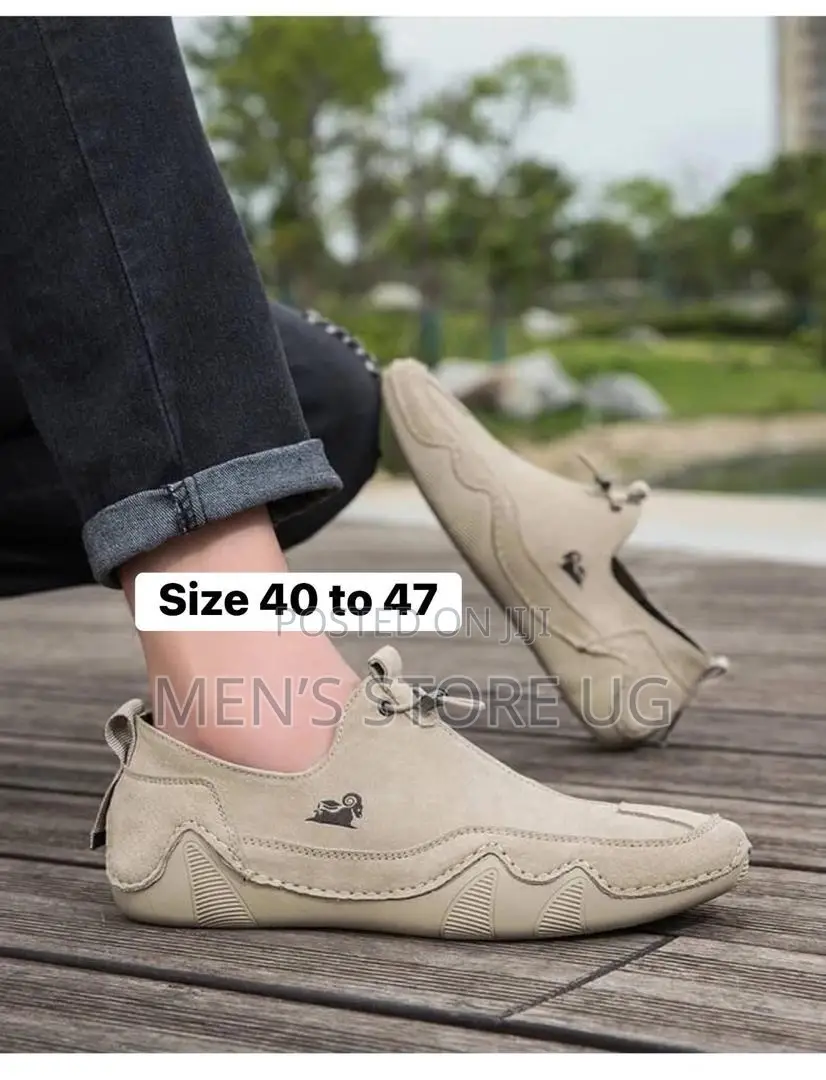 Men’S Classic Genuine Authentic Leather Simple Easy Shoes