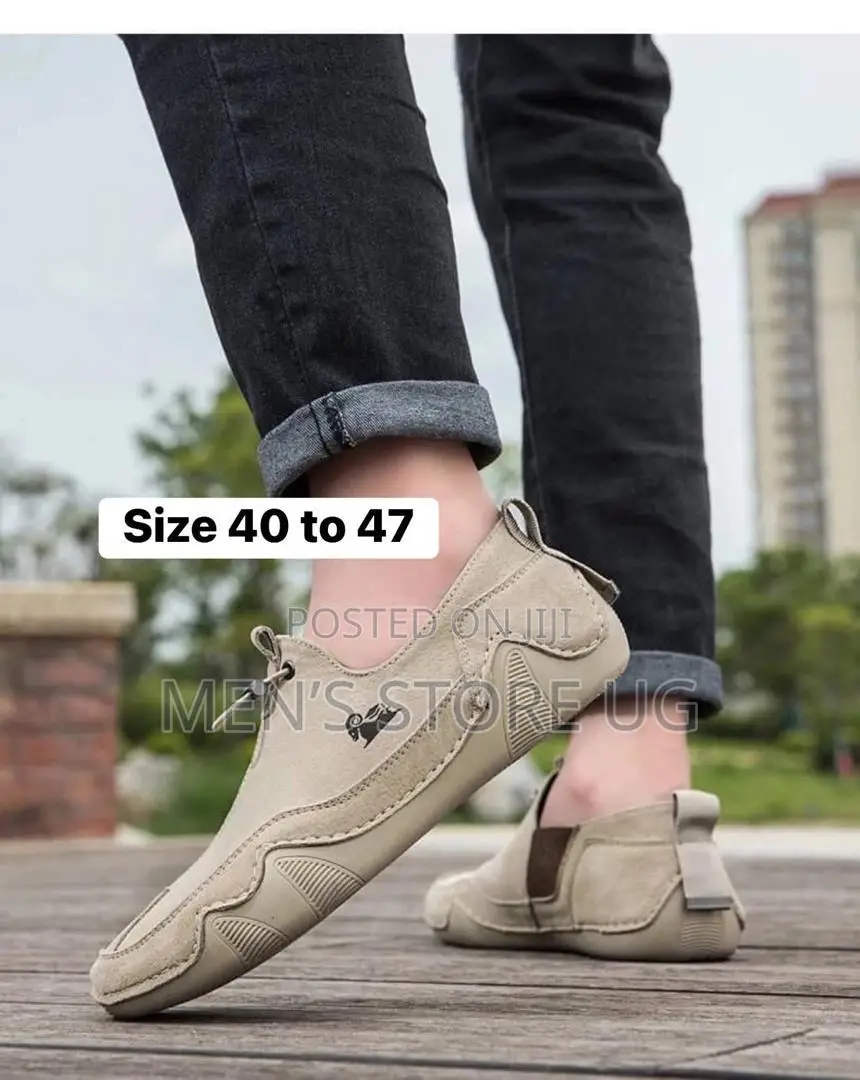 Men’S Classic Genuine Authentic Leather Simple Easy Shoes