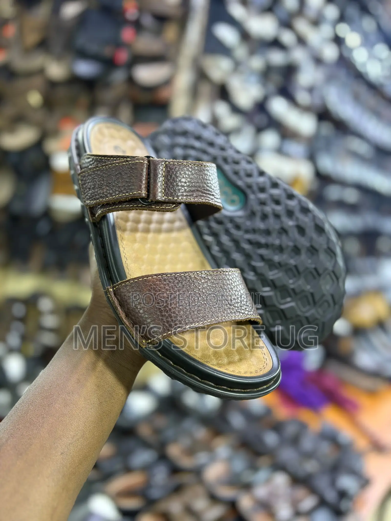 Ecco Premium Classic Authentic Leather Sandals Soft Leather and Hard