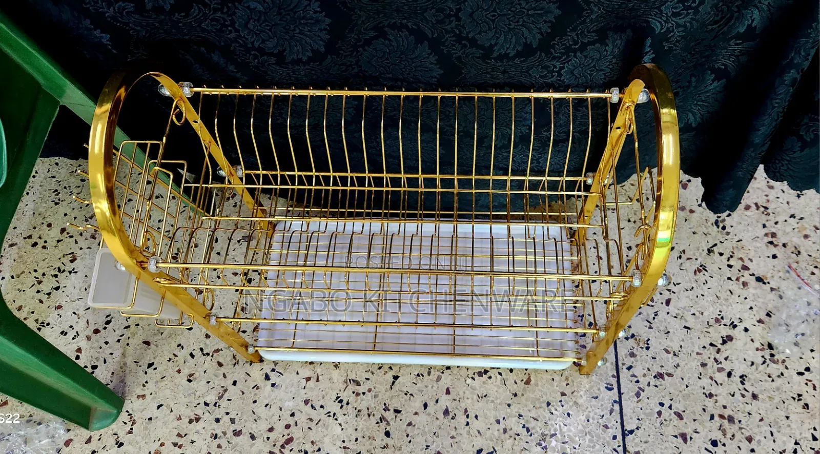 3- Tier Golden Dish Racker