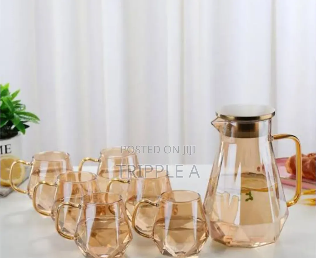 Diamond Design Tea Pot ( 6 Glasses and Tea Pot )
