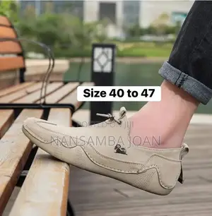 Men's Suede Loafers -Cream