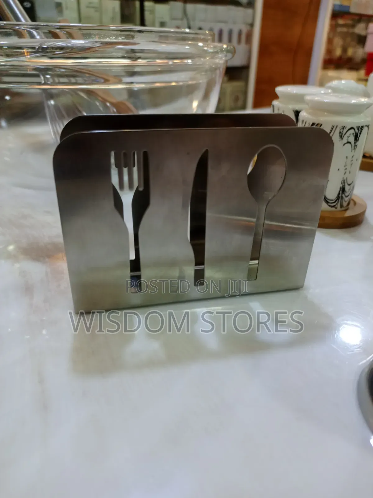 Stainless Steel Napkin Holder.