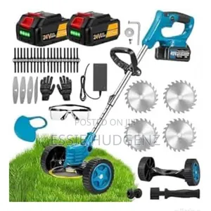 Grass Cutter With Wheels and 2 Rechargeable Batteries