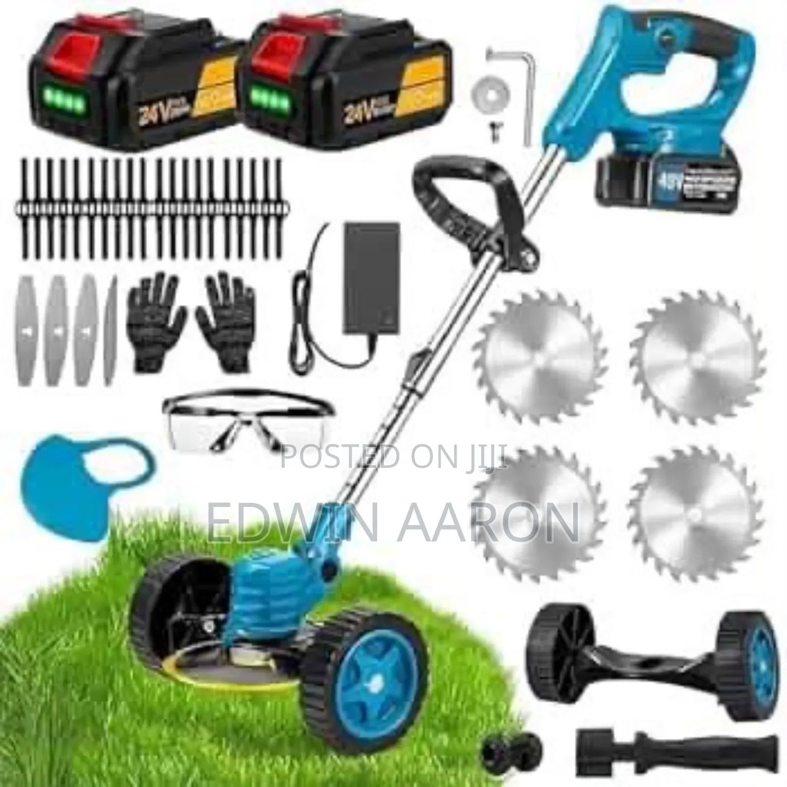 Rechargeable Grass Cutter With 2 Batteries