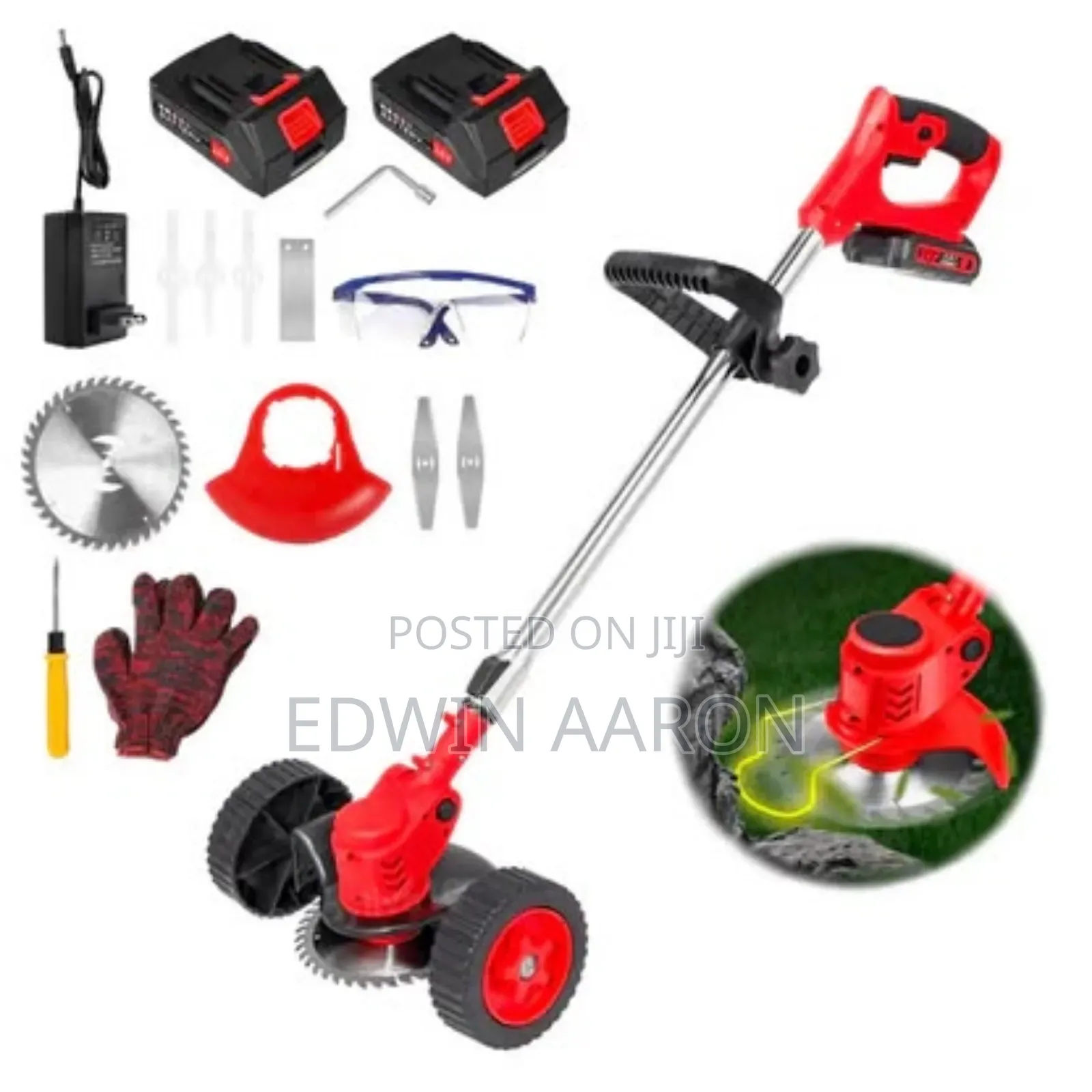 Rechargeable Grass Cutter With 2 Batteries