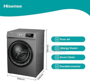 Hisense 7kg Front Load Automatic Washing Machine, Titanium Gray