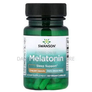 Melatonin, 3mg, 100% Drug Free, 60 Capsules