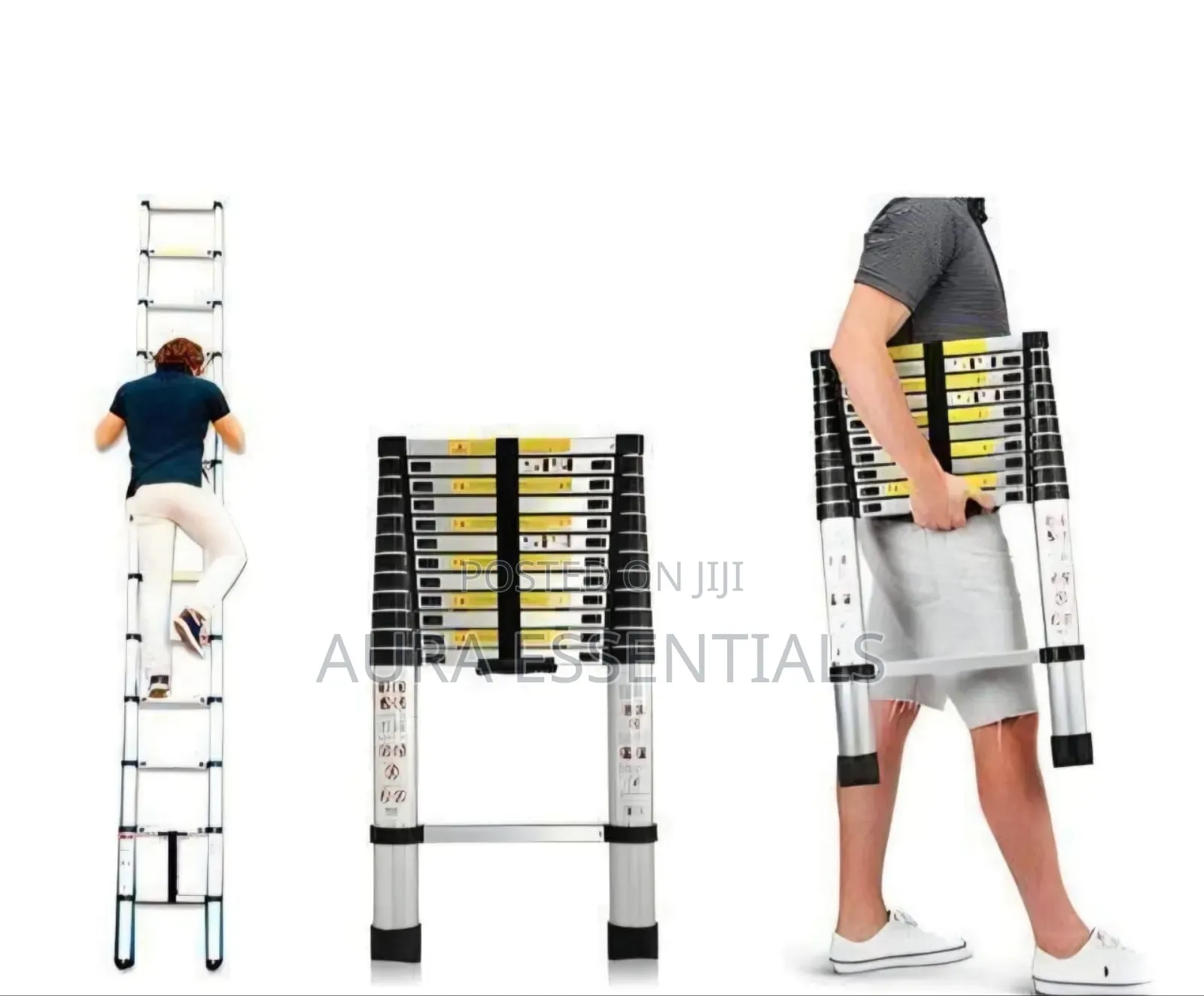 3.2-Meter (Approx. 10.5 Ft) Aluminum Telescopic Extension Ladder