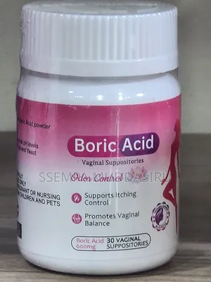 Boric Acid,30 Vaginal Suppositories, 600mg,Dietry Supplement