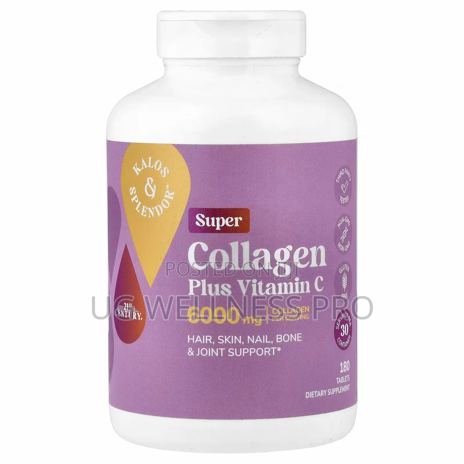 Kalos Splendortm, Super Collagen Plus Vitamin C, 180 Tablets