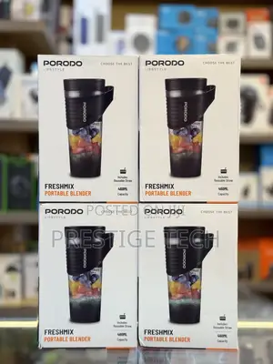 Porodo Fresh Mix Portable Blender With Reusable Straw, 480ml, 4000mah
