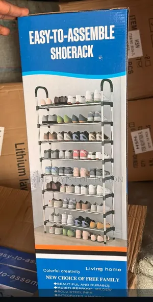 9-Tier, Easy-to-Assemble Metal Shoe Rack.