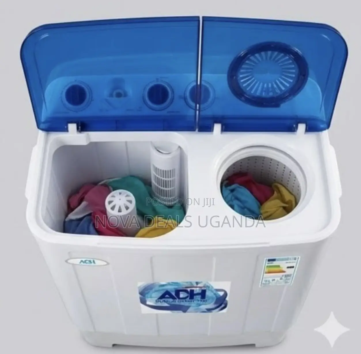 Adh 7kg Manual Twin Tub Top Loading Washing Machine-White
