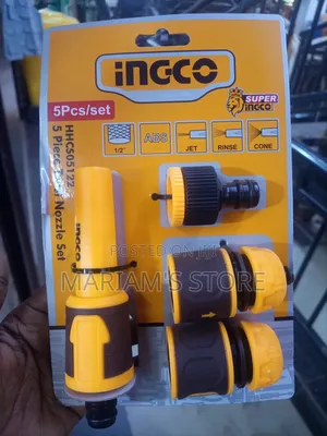 Ingco Hhcs05122 5-piece Twist Nozzle Set Designed For Garden Hoses.