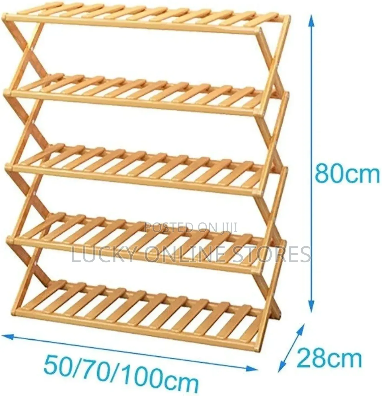 5 Tier Bamboo Foldable Shoe Rack
