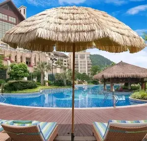 Custom Natural Color Outdoor Contemporary Palm Thatch Umbrella For