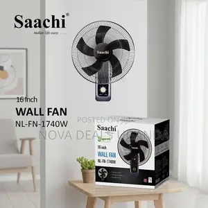 Saachi 16-Inch Wall Fan With Powerful Motor, 3-Speed Settings, 5-Blade
