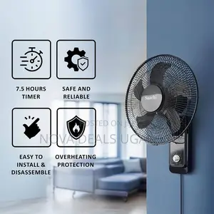 Saachi 16-Inch Wall Fan With Powerful Motor, 3-Speed Settings, 5-Blade
