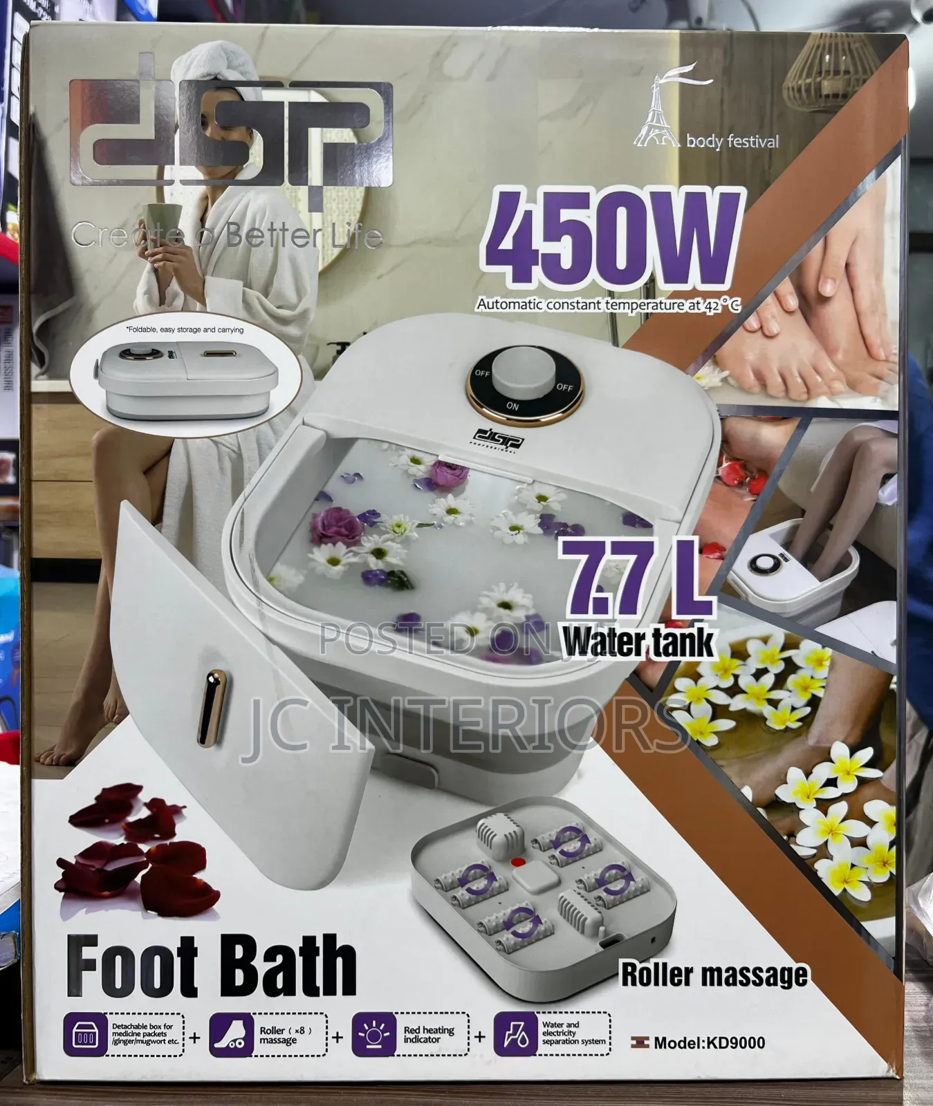 Dsp Foldable Foot Bath Massager 7.7l