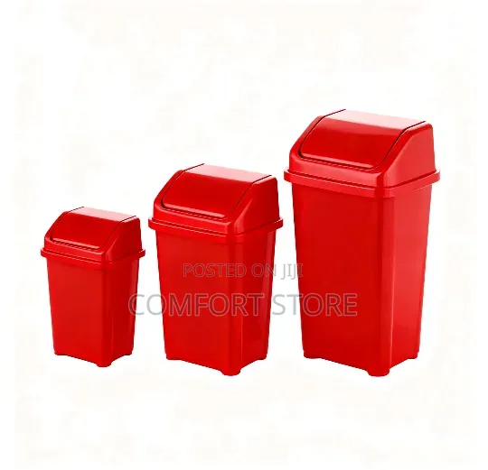 Plastic Dust Bins in Red