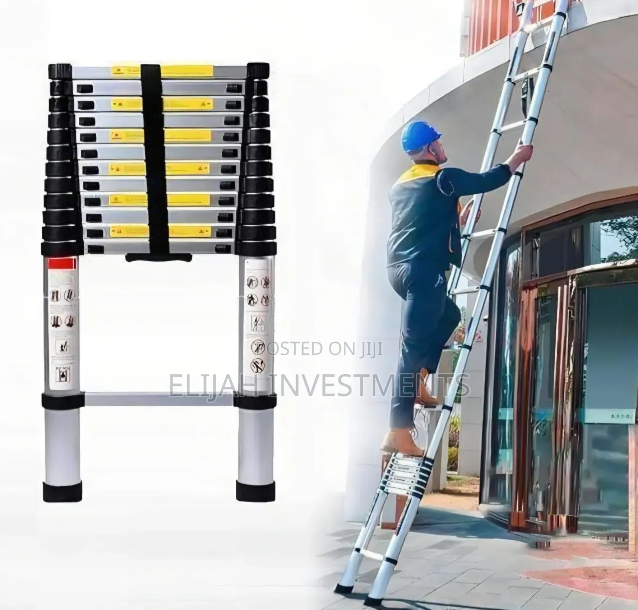 2.6m Heavy-Duty Portable Aluminum Telescopic Ladder